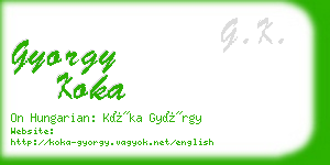 gyorgy koka business card
